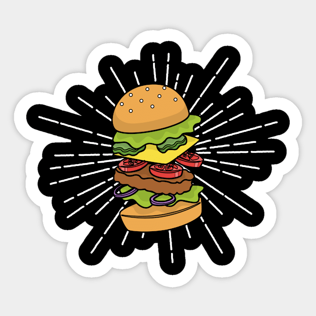 Hamburger Funny Sticker by Lin Watchorn 